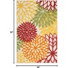 image:imageNourison Home Aloha Natural 3 x 5 Area Rug  Easy Clean Non Shedding Bed Room Living Room Dining Room Kitchen 3 x 5Red Multicolor