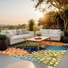 image:imageNourison Home Aloha Natural 3 x 5 Area Rug  Easy Clean Non Shedding Bed Room Living Room Dining Room Kitchen 3 x 5Turquoise Multicolor