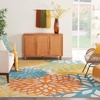 image:imageNourison Home Aloha Natural 3 x 5 Area Rug  Easy Clean Non Shedding Bed Room Living Room Dining Room Kitchen 3 x 5Turquoise Multicolor