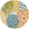 image:imageNourison Home Aloha Natural 3 x 5 Area Rug  Easy Clean Non Shedding Bed Room Living Room Dining Room Kitchen 3 x 5Turquoise Multicolor