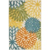 image:imageNourison Home Aloha Natural 3 x 5 Area Rug  Easy Clean Non Shedding Bed Room Living Room Dining Room Kitchen 3 x 5Turquoise Multicolor