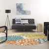 image:imageNourison Home Aloha Natural 3 x 5 Area Rug  Easy Clean Non Shedding Bed Room Living Room Dining Room Kitchen 3 x 5Turquoise Multicolor