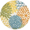image:imageNourison Home Aloha Natural 3 x 5 Area Rug  Easy Clean Non Shedding Bed Room Living Room Dining Room Kitchen 3 x 5Turquoise Multicolor