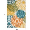 image:imageNourison Home Aloha Natural 3 x 5 Area Rug  Easy Clean Non Shedding Bed Room Living Room Dining Room Kitchen 3 x 5Turquoise Multicolor