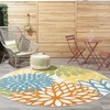image:imageNourison Home Aloha Natural 3 x 5 Area Rug  Easy Clean Non Shedding Bed Room Living Room Dining Room Kitchen 3 x 5Turquoise Multicolor