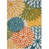 image:imageNourison Home Aloha Natural 3 x 5 Area Rug  Easy Clean Non Shedding Bed Room Living Room Dining Room Kitchen 3 x 5Turquoise Multicolor