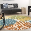 image:imageNourison Home Aloha Natural 3 x 5 Area Rug  Easy Clean Non Shedding Bed Room Living Room Dining Room Kitchen 3 x 5Turquoise Multicolor