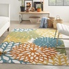 image:imageNourison Home Aloha Natural 3 x 5 Area Rug  Easy Clean Non Shedding Bed Room Living Room Dining Room Kitchen 3 x 5Turquoise Multicolor