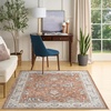 image:imageNourison Home Astra Machine Washable Blue 33 x 5 Area Rug  Easy Clean Non Shedding Bed Room Living Room Dining Room Kitchen 3 x 5Rust Ivory