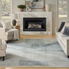 image:imageNourison Home Astra Machine Washable Ivory Olive 53 x 7 Area Rug  Easy Clean Non Shedding Bed Room Living Room Dining Room Kitchen 5 x 7Blue
