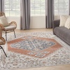 image:imageNourison Home Astra Machine Washable Rust Multicolor 33 x 5 Area Rug  Easy Clean Non Shedding Bed Room Living Room Dining Room Kitchen 3 x 5Grey Multicolor