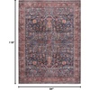 image:imageNourison Home Brilliance Machine Washable Traditional Vintage NavyBrick 2 x 6 Area Rug Easy Cleaning Non Shedding Bed Room Living Room Dining Room Kitchen 2x6NavyBrick