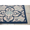 image:imageNourison Home Caribbean Navy 4 x Round Area Rug Geometric Floral Bed Room Living Room Dining Room Kitchen Easy Cleaning Non Shedding 4 RoundIvory Navy