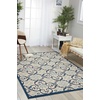 image:imageNourison Home Caribbean Navy 4 x Round Area Rug Geometric Floral Bed Room Living Room Dining Room Kitchen Easy Cleaning Non Shedding 4 RoundIvory Navy