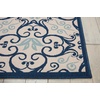 image:imageNourison Home Caribbean Navy 4 x Round Area Rug Geometric Floral Bed Room Living Room Dining Room Kitchen Easy Cleaning Non Shedding 4 RoundIvory Navy