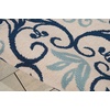 image:imageNourison Home Caribbean Navy 4 x Round Area Rug Geometric Floral Bed Room Living Room Dining Room Kitchen Easy Cleaning Non Shedding 4 RoundIvory Navy