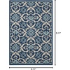 image:imageNourison Home Caribbean Navy 4 x Round Area Rug Geometric Floral Bed Room Living Room Dining Room Kitchen Easy Cleaning Non Shedding 4 RoundNavy