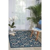 image:imageNourison Home Caribbean Navy 4 x Round Area Rug Geometric Floral Bed Room Living Room Dining Room Kitchen Easy Cleaning Non Shedding 4 RoundNavy