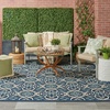 image:imageNourison Home Caribbean Navy 4 x Round Area Rug Geometric Floral Bed Room Living Room Dining Room Kitchen Easy Cleaning Non Shedding 4 RoundNavy