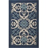 image:imageNourison Home Caribbean Navy 4 x Round Area Rug Geometric Floral Bed Room Living Room Dining Room Kitchen Easy Cleaning Non Shedding 4 RoundNavy