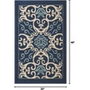 image:imageNourison Home Caribbean Navy 4 x Round Area Rug Geometric Floral Bed Room Living Room Dining Room Kitchen Easy Cleaning Non Shedding 4 RoundNavy