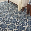 image:imageNourison Home Caribbean Navy 4 x Round Area Rug Geometric Floral Bed Room Living Room Dining Room Kitchen Easy Cleaning Non Shedding 4 RoundNavy