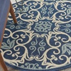 image:imageNourison Home Caribbean Navy 4 x Round Area Rug Geometric Floral Bed Room Living Room Dining Room Kitchen Easy Cleaning Non Shedding 4 RoundNavy