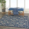 image:imageNourison Home Caribbean Navy 4 x Round Area Rug Geometric Floral Bed Room Living Room Dining Room Kitchen Easy Cleaning Non Shedding 4 RoundNavy