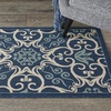 image:imageNourison Home Caribbean Navy 4 x Round Area Rug Geometric Floral Bed Room Living Room Dining Room Kitchen Easy Cleaning Non Shedding 4 RoundNavy