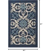 image:imageNourison Home Caribbean Navy 4 x Round Area Rug Geometric Floral Bed Room Living Room Dining Room Kitchen Easy Cleaning Non Shedding 4 RoundNavy