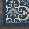 image:imageNourison Home Caribbean Navy 4 x Round Area Rug Geometric Floral Bed Room Living Room Dining Room Kitchen Easy Cleaning Non Shedding 4 RoundNavy
