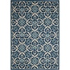image:imageNourison Home Caribbean Navy 4 x Round Area Rug Geometric Floral Bed Room Living Room Dining Room Kitchen Easy Cleaning Non Shedding 4 RoundNavy