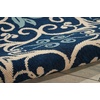image:imageNourison Home Caribbean Navy 4 x Round Area Rug Geometric Floral Bed Room Living Room Dining Room Kitchen Easy Cleaning Non Shedding 4 RoundNavy