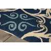 image:imageNourison Home Caribbean Navy 4 x Round Area Rug Geometric Floral Bed Room Living Room Dining Room Kitchen Easy Cleaning Non Shedding 4 RoundNavy