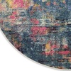 image:imageNourison Home Celestial Blue Yellow 4 x Round Area Rug  Easy Clean Non Shedding Bed Room Living Room Dining Room Kitchen 4 x RoundBlue Yellow