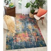 image:imageNourison Home Celestial Blue Yellow 4 x Round Area Rug  Easy Clean Non Shedding Bed Room Living Room Dining Room Kitchen 4 x RoundBlue Yellow