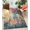 image:imageNourison Home Celestial Blue Yellow 4 x Round Area Rug  Easy Clean Non Shedding Bed Room Living Room Dining Room Kitchen 4 x RoundBlue Yellow