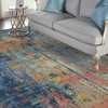 image:imageNourison Home Celestial Blue Yellow 4 x Round Area Rug  Easy Clean Non Shedding Bed Room Living Room Dining Room Kitchen 4 x RoundBlue Yellow