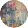 image:imageNourison Home Celestial Blue Yellow 4 x Round Area Rug  Easy Clean Non Shedding Bed Room Living Room Dining Room Kitchen 4 x RoundBlue Yellow