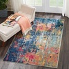 image:imageNourison Home Celestial Blue Yellow 4 x Round Area Rug  Easy Clean Non Shedding Bed Room Living Room Dining Room Kitchen 4 x RoundBlue Yellow