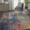 image:imageNourison Home Celestial Blue Yellow 4 x Round Area Rug  Easy Clean Non Shedding Bed Room Living Room Dining Room Kitchen 4 x RoundBlue Yellow