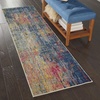 image:imageNourison Home Celestial Blue Yellow 4 x Round Area Rug  Easy Clean Non Shedding Bed Room Living Room Dining Room Kitchen 4 x RoundBlue Yellow