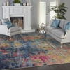 image:imageNourison Home Celestial Blue Yellow 4 x Round Area Rug  Easy Clean Non Shedding Bed Room Living Room Dining Room Kitchen 4 x RoundBlue Yellow