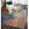 image:imageNourison Home Celestial Blue Yellow 4 x Round Area Rug  Easy Clean Non Shedding Bed Room Living Room Dining Room Kitchen 4 x RoundBlue Yellow