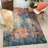 image:imageNourison Home Celestial Blue Yellow 4 x Round Area Rug  Easy Clean Non Shedding Bed Room Living Room Dining Room Kitchen 4 x RoundBlue Yellow