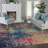 image:imageNourison Home Celestial Blue Yellow 4 x Round Area Rug  Easy Clean Non Shedding Bed Room Living Room Dining Room Kitchen 4 x RoundBlue Yellow