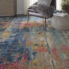 image:imageNourison Home Celestial Blue Yellow 4 x Round Area Rug  Easy Clean Non Shedding Bed Room Living Room Dining Room Kitchen 4 x RoundBlue Yellow