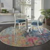 image:imageNourison Home Celestial Blue Yellow 4 x Round Area Rug  Easy Clean Non Shedding Bed Room Living Room Dining Room Kitchen 4 x RoundBlue Yellow