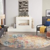 image:imageNourison Home Celestial Multicolor 710 x Round Area Rug Abstract Non Shedding Easy Cleaning Bed Room Living Room Dining Room Kitchen 8 RoundMulti Color