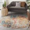 image:imageNourison Home Celestial Multicolor 710 x Round Area Rug Abstract Non Shedding Easy Cleaning Bed Room Living Room Dining Room Kitchen 8 RoundMulti Color